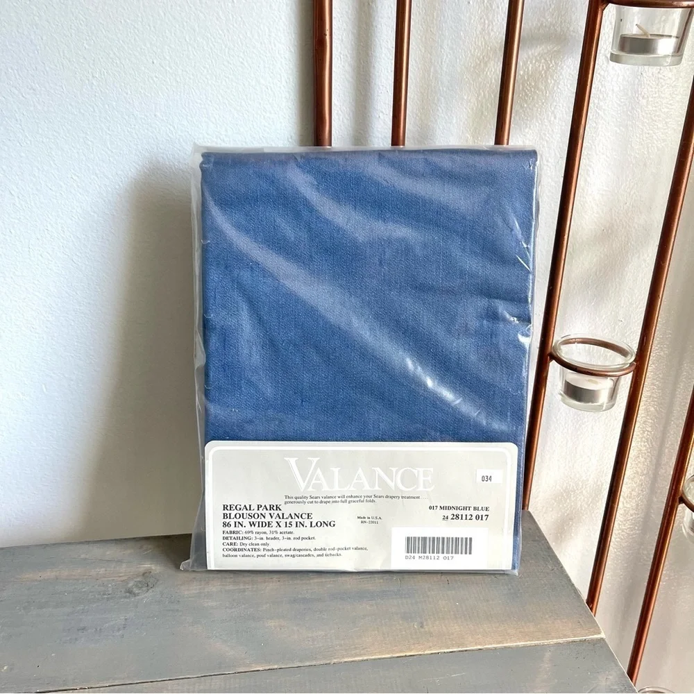 Regal Park Blouson Valance 86in Wide by 15in Long 017 Midnight Blue